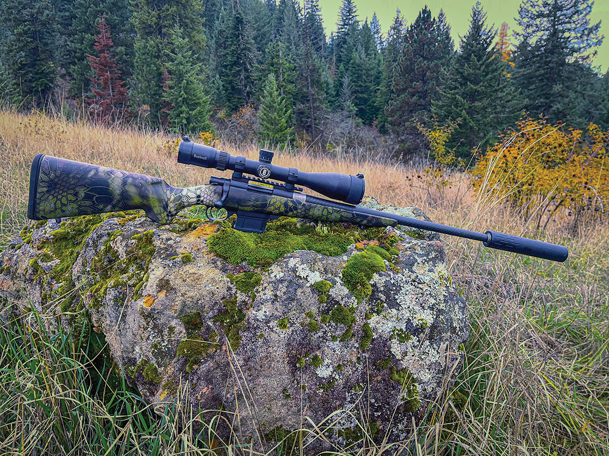 The lightweight and threaded barrel, which allows adding a suppressor, made a perfect companion while coyote calling in northern Idaho’s mountainous terrain.